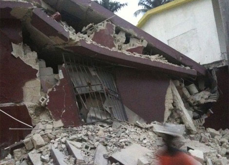 Una casa derruída en Puerto Príncipe. | Twitter
