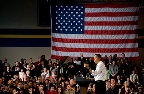 Obama habla sobre la reforma sanitaria en un acto en Ohio. | AFP