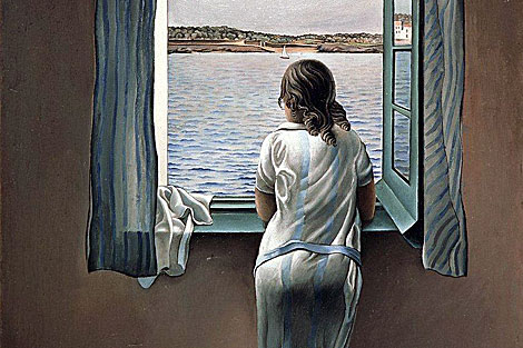 Muchacha asomada a la ventana, Salvador Dalí, 1925. Muchacha asomada a la ventana, Salvador Dalí, 1925.