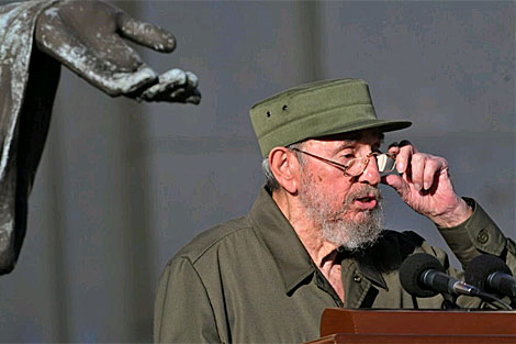 Fidel Castro pronuncia un discurso en la Universidad de La Habana. | EFE