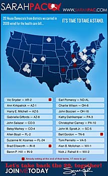El mapa de Palin con el nombre de Giffords.