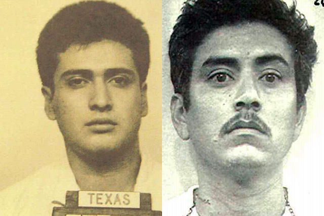 Carlos DeLuna (izq.), ejecutado en 1989, y Carlos Hernández.