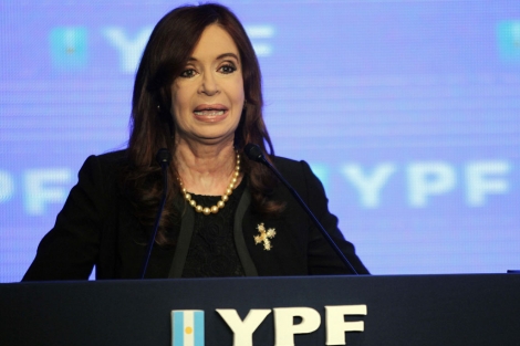 Cristina Fernández de Kirchner durante una comparecencia el 5 de junio. | Efe