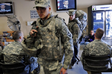 Soldados estadounidenses en una base de Afganistán. | Afp