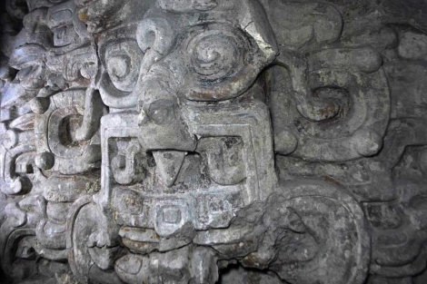 Detalle del templo en el que se ve el culto al sol de los mayas.| Efe / Universidad de Arkansas
