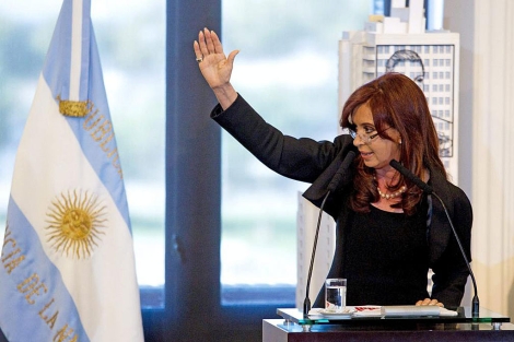 La presidenta argentina, en el anuncio de la expropiación de Repsol.