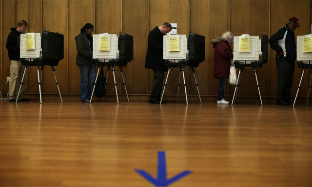 Cabinas de voto por anticipado en Silver Spring, Maryland. | Reuters