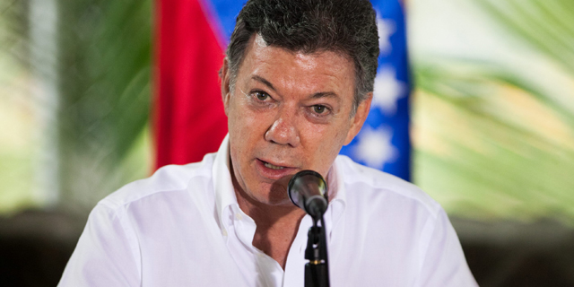 El presidente de Colombia, Juan Manuel Santos, el 22 de julio en Venezuela. | Efe