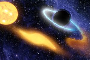 Reproducción art�sticva de un agujero negro engullendo una estrella. (Foto: AP)