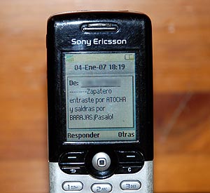 Uno de los SMS reenviados. (Foto: S.R.S .)