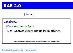 Resultado de una búsqueda en RAE 2.0.