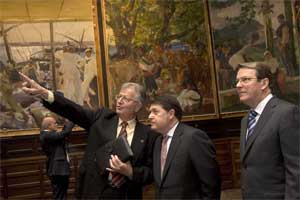 José Luis Olivas, presidente de Bancaja y Mitchel Codding , director de la Hispanic Society con las obras de Sorolla. (Foto: EFE) José Luis Olivas, presidente de Bancaja y Mitchel Codding , director de la Hispanic Society con las obras de Sorolla. (Foto: EFE)