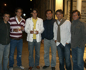 Rafa Nadal, con Feliciano, Albert Costa y su tío Toni, entre otros.