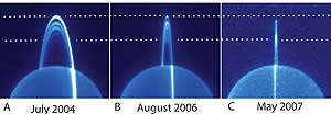 Tres fotografías de los anillos de Urano (NASA) Tres fotografías de los anillos de Urano (NASA)