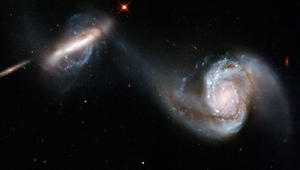 Imagen captada por el 'Hubble' de las galaxias ARP 87. (Foto: NASA)