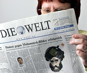 El diario alemán 'Die Wrlt' también publicó las viñetas. (Foto: EFE)