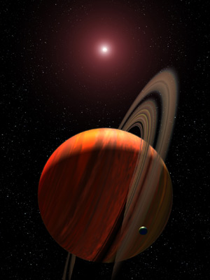 Recreación de un gigante gaseoso orbitando una enana roja (Foto: NASA)