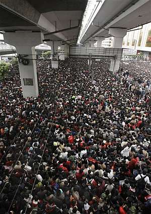 Andén en una estación china
