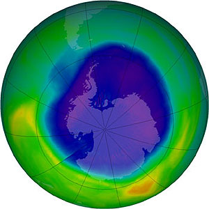 Recreación del agujero de la capa de ozono en 2007. (Foto: NASA) Recreación del agujero de la capa de ozono en 2007. (Foto: NASA)