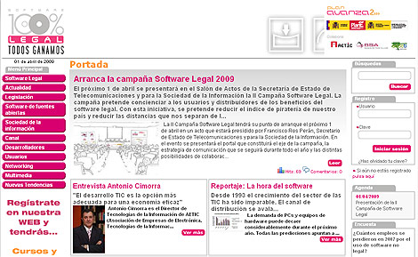 Página web de la nueva campaña por el 'software' con licencia.