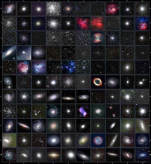 Imágen de los 110 objetos de Messier. | Wikipedia commons