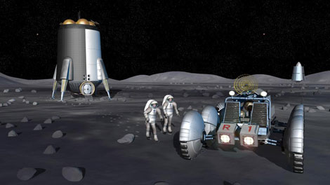 RecreaciÃ³n artÃstica de la futura base lunar proyectada por la NASA. | NASA