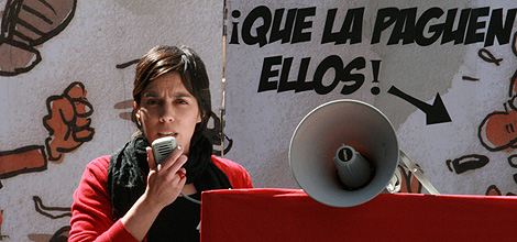 Esther Vivas durante una rueda de prensa.