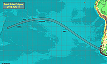 Zona de totalidad del eclipse del 11 de Julio. | J. Anderson