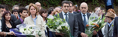 Patxi López, en el primer aniversario del asesinato de Puelles. | Mitxi