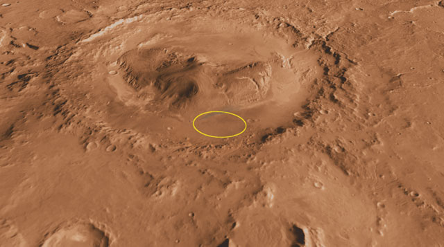 El lugar de aterrizaje del 'Curiosity' en el cráter Gale | NASA, JPL