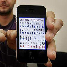 El móvil táctil ya escribe mensajes en braille