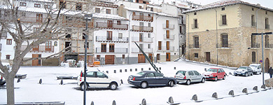 Morella ha quedado cubierta por la nieve este domingo. | ELMUNDO.es