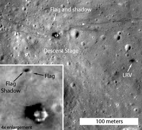 Imágen de la bandera del Apolo XVII en la Luna. | NASA
