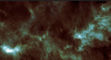 La nube repleta de vapor de agua al borde de la formación estelar. | ESA