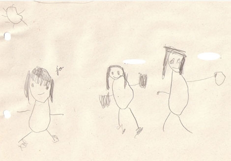 Retrato de familia realizado por un niño de cinco año. | Imagen cedida por Psicodiagnósis. es