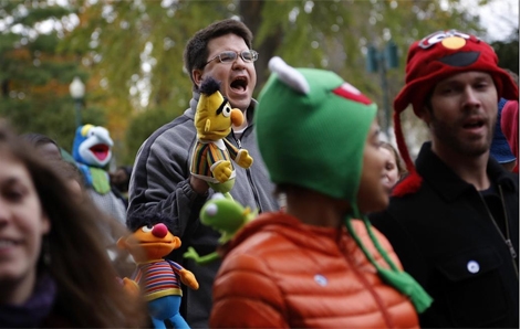 Manifestantes de 'La marcha del millón de teleñecos', en Washington. | Foto: Reuters