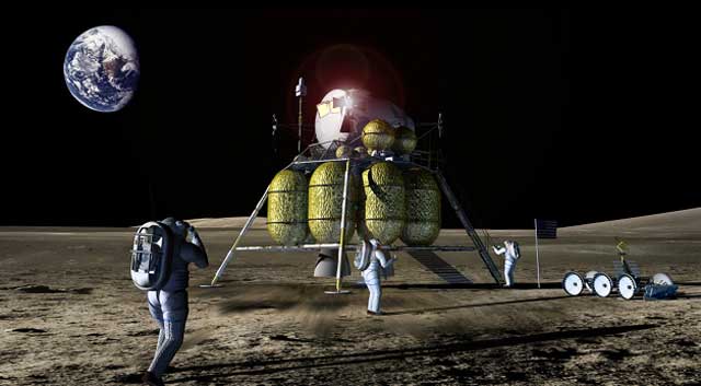 Recreación artística de una futura misión lunar. | NASA