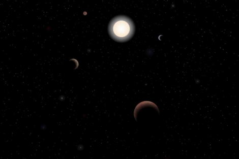 Recreación del sistema planetario de Tau Ceti. | J. Pinfield