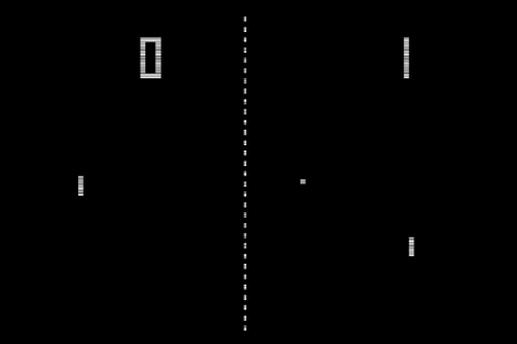 Imagen del popular videojuego Pong, comercializado por Atari en 1972.