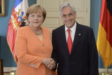 Merkel junto al presidente de Chile, Sebastián Piñera.| Reuters
