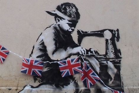 El grafiti 'robado' de Banksy. El grafiti 'robado' de Banksy.