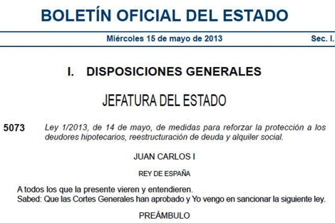 La reforma de la Ley Hipotecaria para evitar desahucios ve la luz