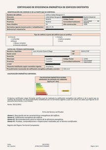 Formulario tipo de un certificado energético real ya cursado. | ELMUNDO.es