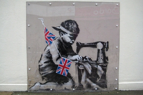 La obra atribuida a Banksy que desapareció de la pared. | Efe La obra atribuida a Banksy que desapareció de la pared. | Efe