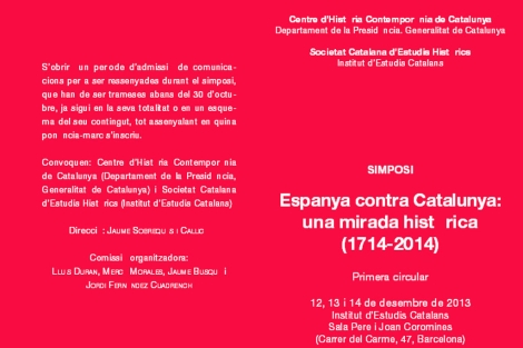 Extracto de la convocatoria de un simposio organizado por la Generalitat.
