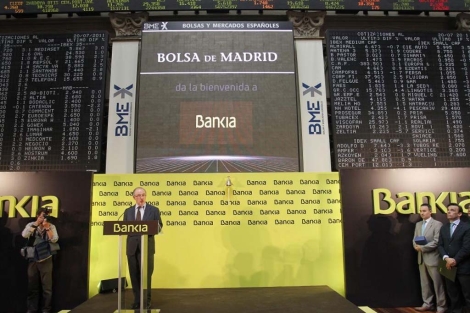 Rodrigo Rato, ex presidente de Bankia, en la salida a Bolsa de la entidad en 2011. | S. González