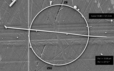 Nanoanillo de plata observado al microscopio electrónico de barrido.| ITMA