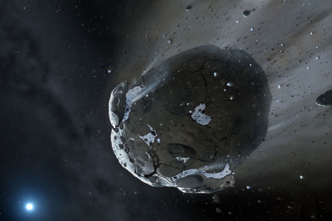 Recreación del asteroide con agua. | Science