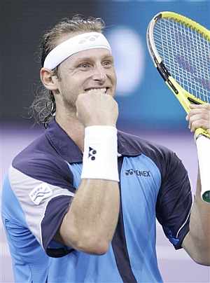 Nalbandian celebra su victoria en Madrid. (AFP)