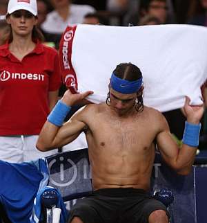 Rafa Nadal no supo como parar el juego del 'huracán' Nalbandian. (Foto: AFP)